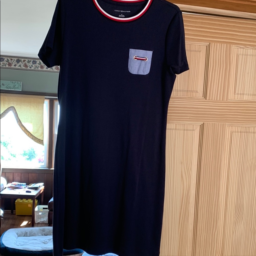 Tommy Hilfiger Black Dress with Red and White Trim